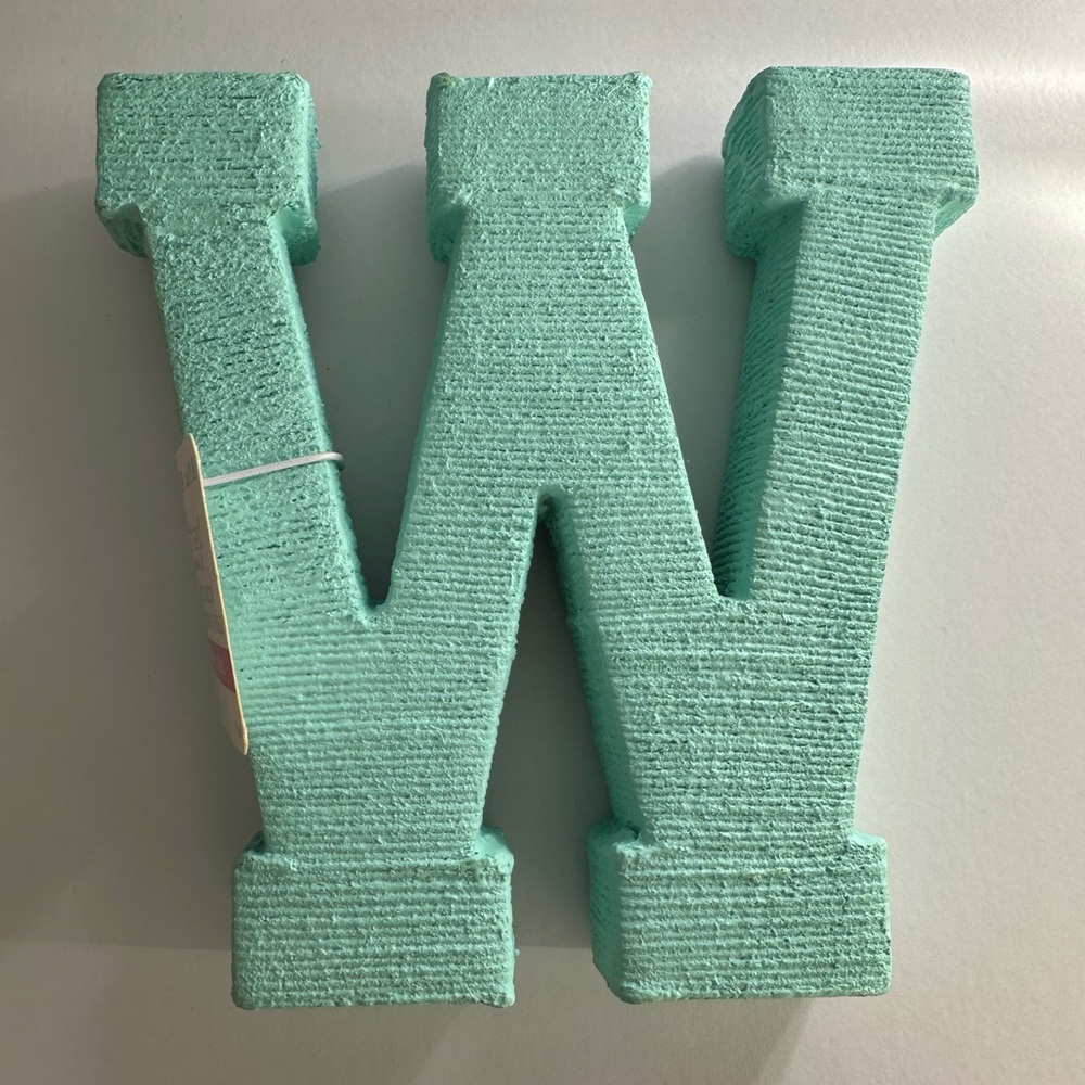 NWT Decorative Mint Green Letter “W” Textured Home or Office Décor Accent
